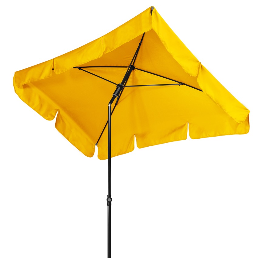 doppler Sonnenschirm - Mittelstock, Rechteckschirm 225 x 120 cm - gelb -