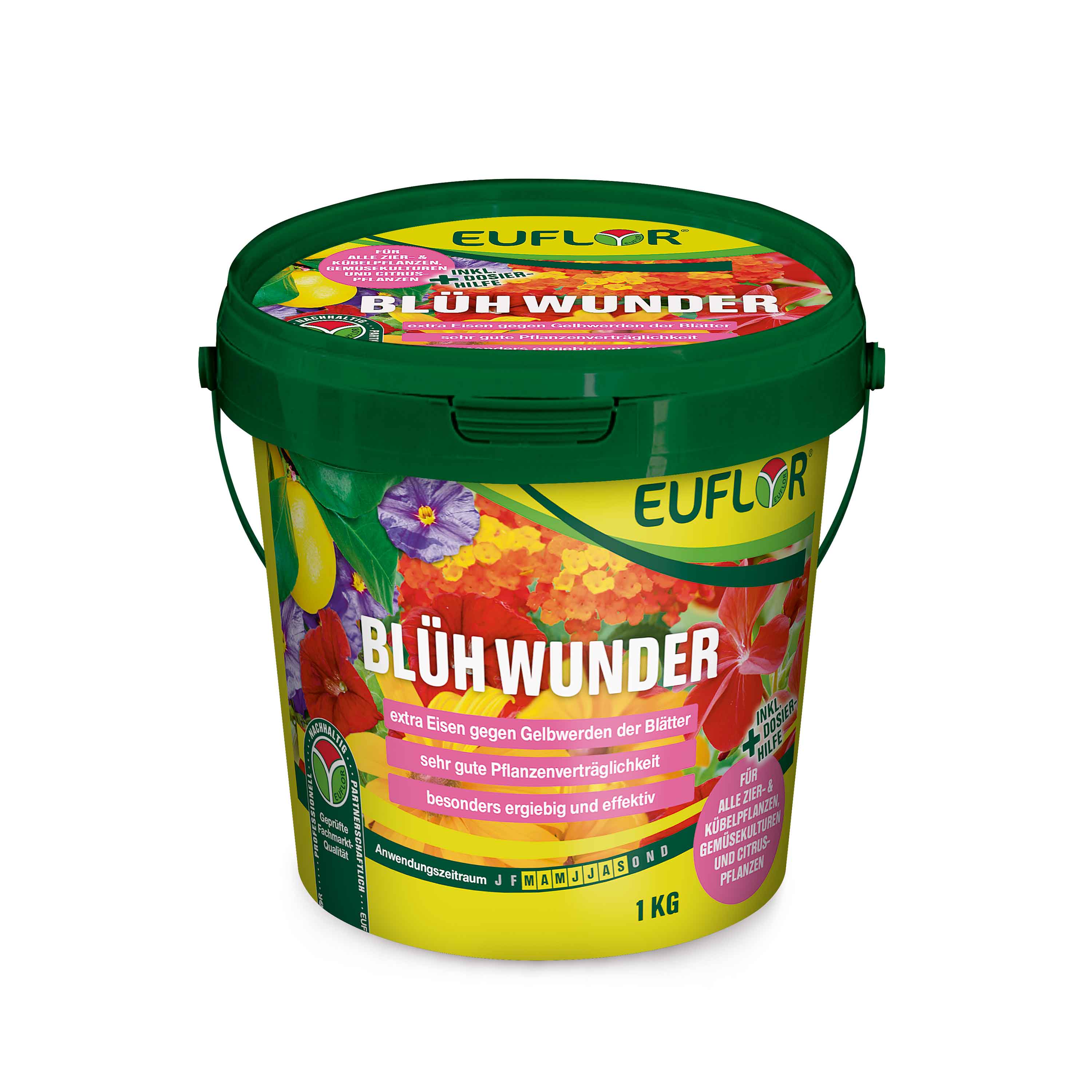 EUFLOR Blühwunder - Nährsalz für alle Balkon-, Kübel- und Zitruspflanzen - 1 kg Eimer -