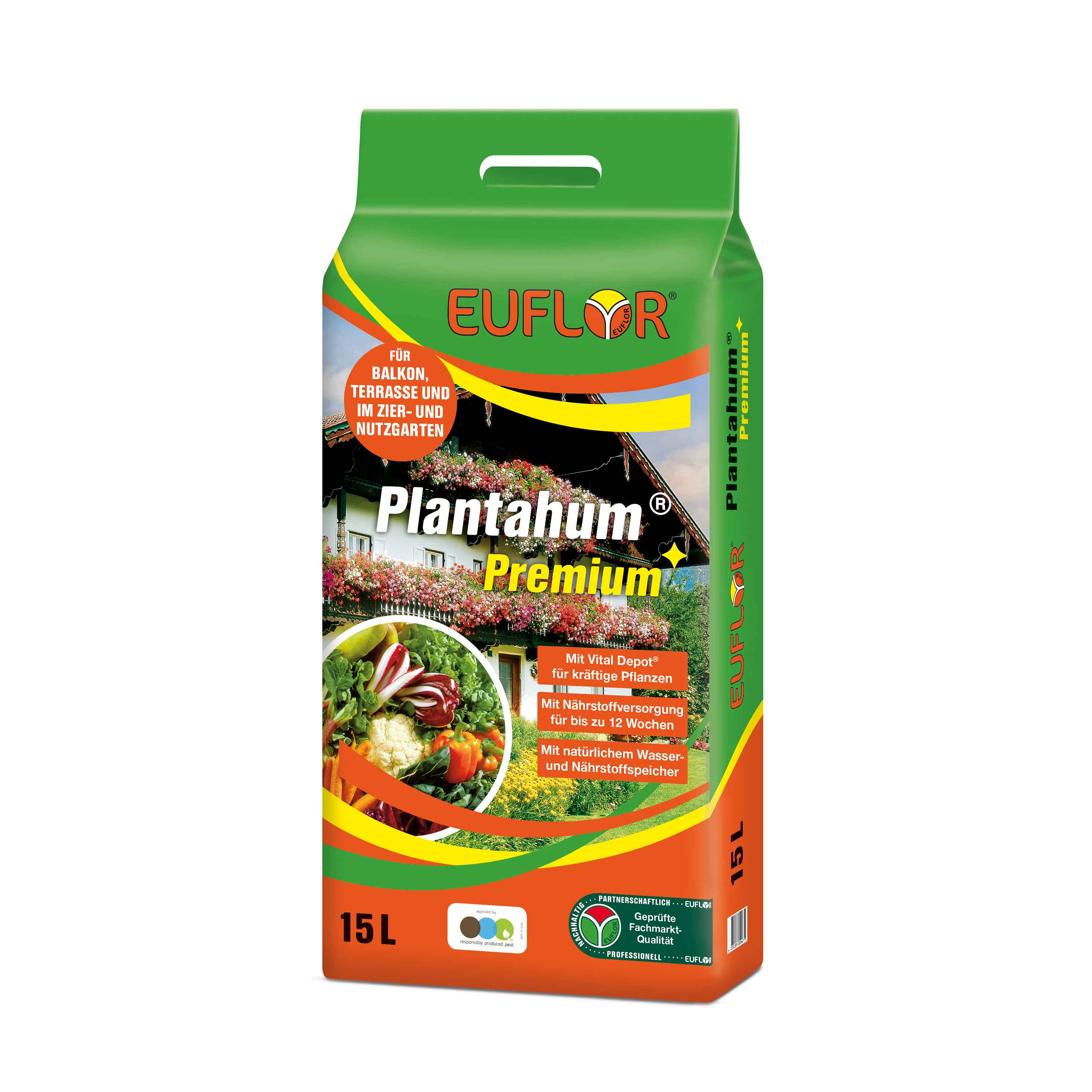 EUFLOR Pflanzerde Plantahum Premium - 15 Liter Tragebeutel -