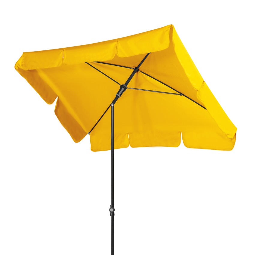 doppler Sonnenschirm - Mittelstock, Rechteckschirm 185 x 120 cm - gelb -